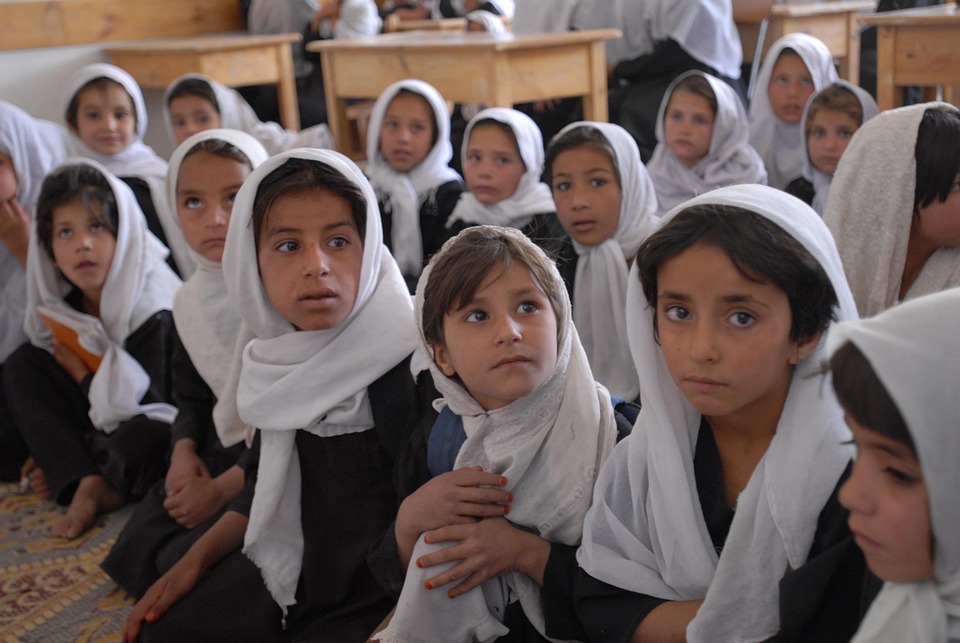 Empty school classroom in Afghanistan